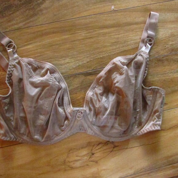 CURVY KATE Beige Unlined Sheer Lace Lifestyle Plunge Underwire Bra size 38G - Picture 1 of 7